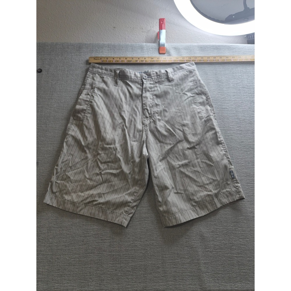 Gotcha Chino Shorts Mens 34 Beige Striped Slash Pockets Streetwear Outdoor